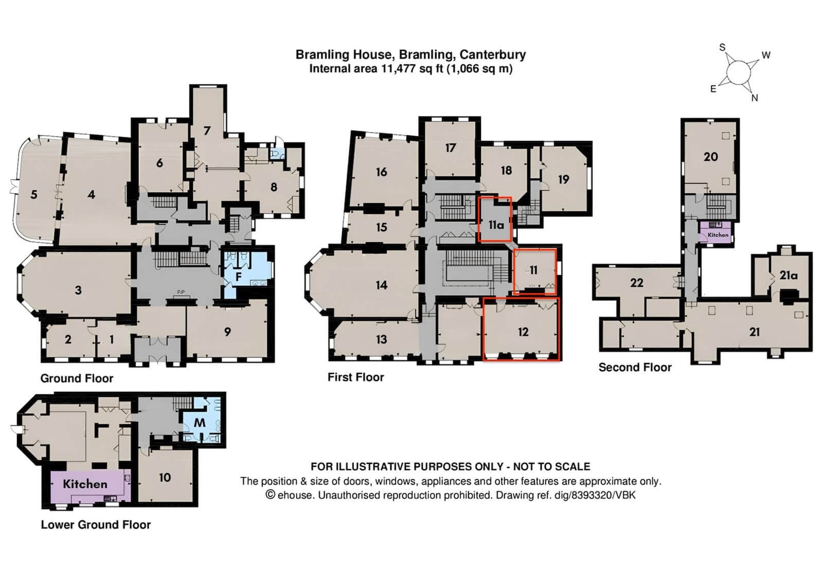 Floor plan for offices 11, 11a, and 12